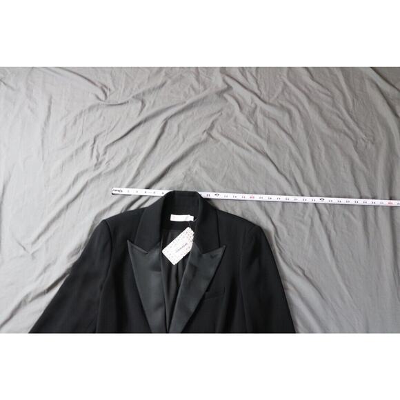 New Jonathan Simkhai Jacket Womens Sz 8 Black Tuxedo Jessie Crepe Blazer - Picture 10 of 12